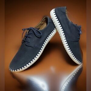 🌗 US 11M- Mercanti Fiorentini Men's Navy Nubuck LTR Oxford Sneaker {MF-3202}